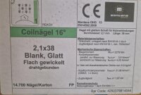 2,1x38 mm Glatt Coiln&auml;gel 16&deg;   14700 St&uuml;ck...